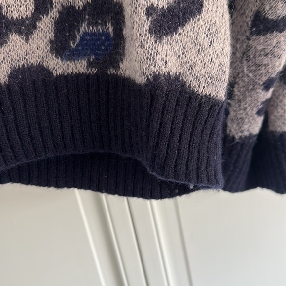 Anine Bing “raif” Leopard Animal Print Oversized Mohair Merino Wool Sweater L - Picture 7 of 9